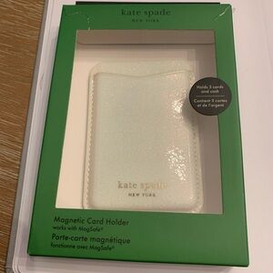 Kate Spade White Glitter Magnetic Card Holder
